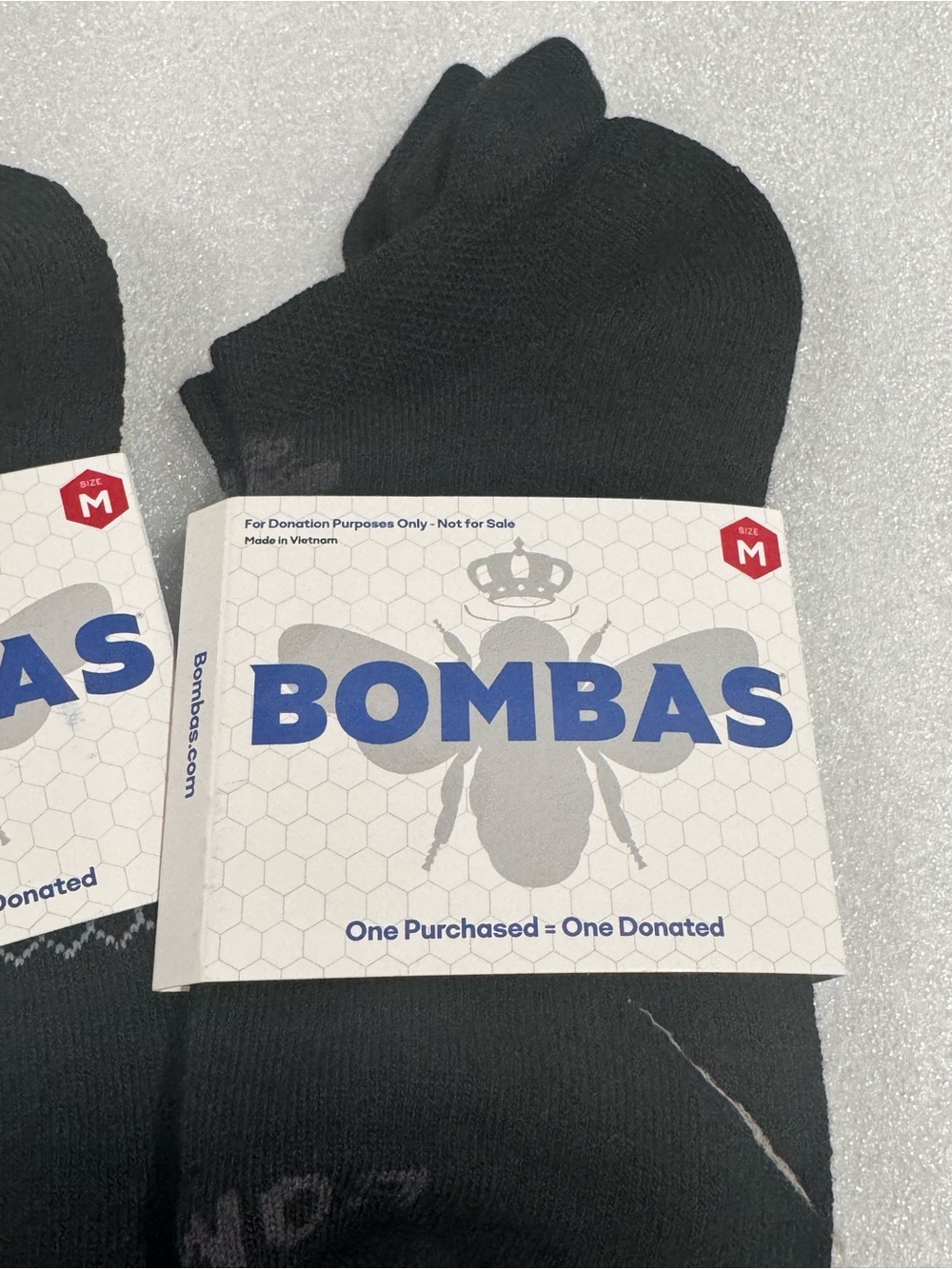 Bombas Black Men’s Women’s Unisex Ankle Athletic Socks (2-Pack) - Picture 2 of 7